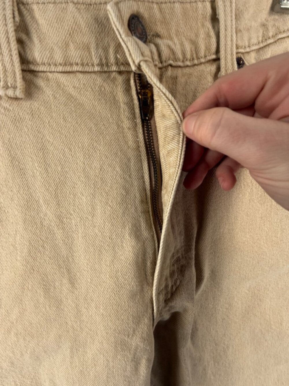 VTG Levis 550 Orange Tab Beige Denim Jeans 1996 USA Cotton Pockets ACTL 32X29.5 - Picture 12 of 16